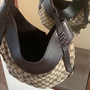 Gucci brown leather large hobo